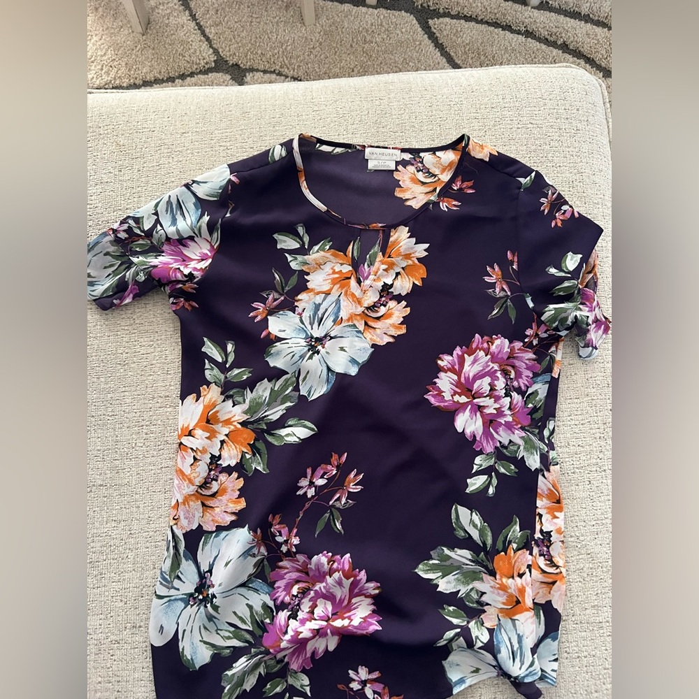 Van Heusen Purple Flower Blouse